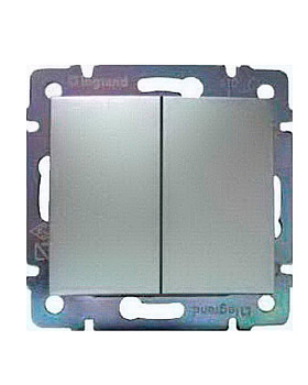 Legrand 770105 Выключатель 2клав 10A АЛМ VLN (770105)