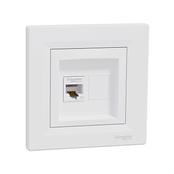 Розетка компьютерная SE EPH4300121 Asfora RJ45 кат. 5e в сборе белый (EPH4300121)