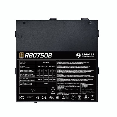 Блок питания Lian Li  750W, RB750B, Non Modular, 80+ BRONZE, Черный (G9P.RB0750B.B000.EU)