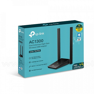 Сетевой адаптер беспроводной USB AC1300 Tp-Link Archer T4U Plus (Archer T4U Plus(EU))