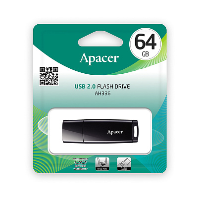 USB флеш-накопитель Apacer AH336 64GB Чёрный (AP64GAH336B-1)
