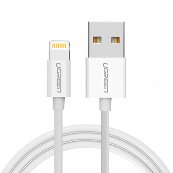 Кабель Ugreen US155 Lightning To USB 2.0 A Male Cable/White 2M, 20730 (20730)