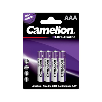 Батарейка CAMELION Ultra Alkaline LR03-BP4UT 4 шт. в блистере (LR03-BP4UT)