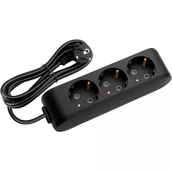 Удлинитель VIKO Multi-Let 3 х 3м черный, заземление (90134303)