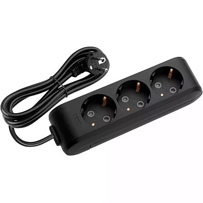 Удлинитель VIKO Multi-Let 3 х 3м черный, заземление (90134303)