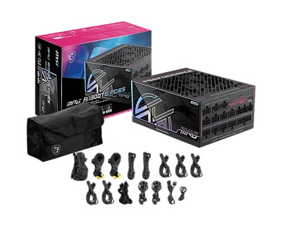Блок питания MSI 1300W, MPG Ai1300TS PCIE5, ATX, 80+ TITANIUM Черный (MPG Ai1300TS PCIE5)