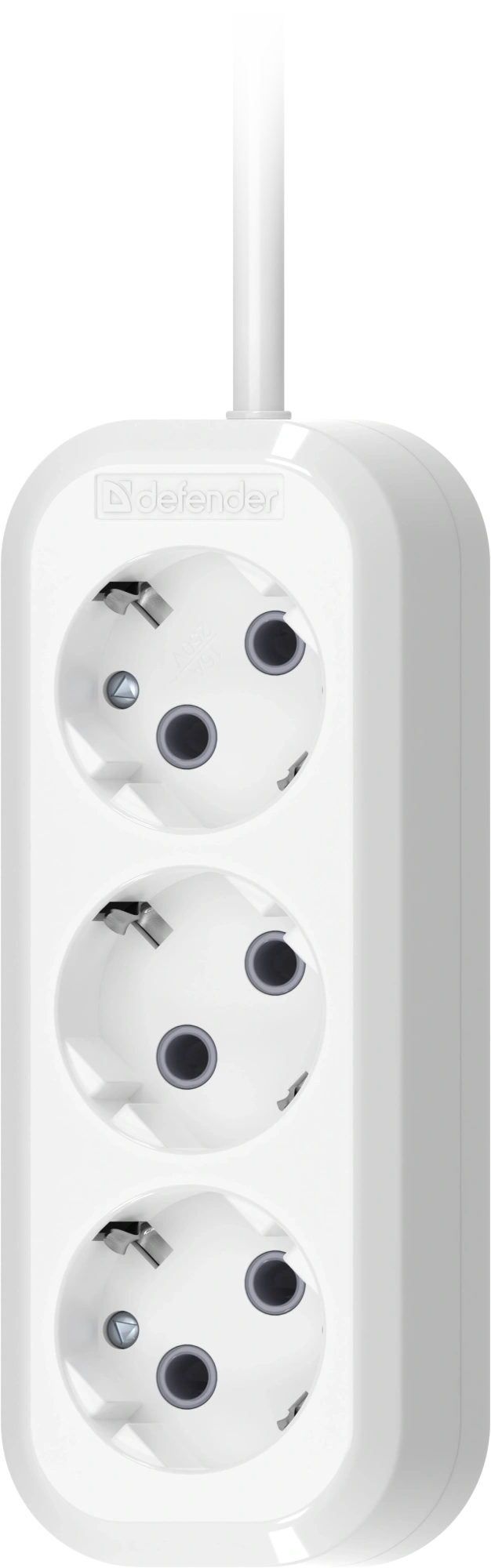 Удлинитель с заземлением Defender R330 16 А, 15 м, 3 розетки, белый (99370) Удлинитель с заземлением Defender R330 16 А, 15 м, 3 розетки, белый (99370)