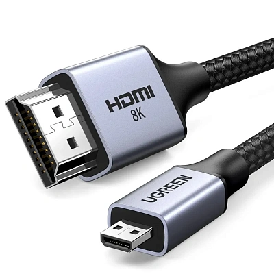 Кабель UGREEN HDMI(m) - micro HDMI(m), V2.1, 8K@60Hz, 1m HD164 (15516) 