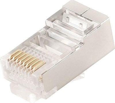 Коннектор RJ-45 Cablexpert PLUG5SP/10, Cat.5, UTP, (в пакете 10 штук), экранированные (PLUG5SP/10)