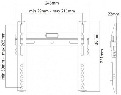 Кронштейн для ТВ Brateck LP-43-22 (LP-43-22)