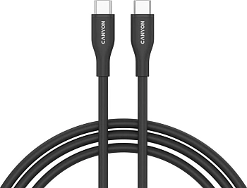 Кабель Canyon USB-C-USB-C, 60W, Silicon 1m, Black (CC60SC10)