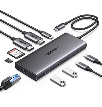 USB Хаб UGREEN USB-С 10-в-1, CM639 (45380)