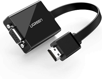 Конвертер UGREEN MM103 HDMI to VGA, 25cm , 40248, Black (40248)