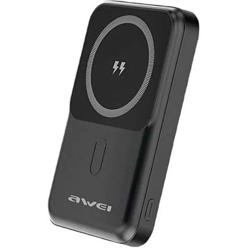 Черный портативный внешний аккумулятор Awei P139K Power Bank 10000mAh Черный (P139K)