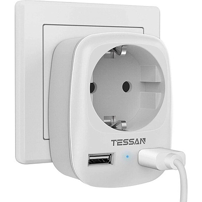 Сетевой фильтр Tessan TS-611-DE белый (80001854)