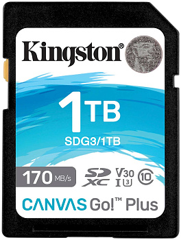 Карта памяти Kingston Canvas Go! Plus, 1TB, SDG3/1TB, Class 10, UHS-I, R170/W90 (SDG3/1TB)