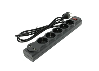 Сетевой фильтр Defender DFS 753 - 3,0 М, 2xUSB, 5 розеток (DFS 753) Сетевой фильтр Defender DFS 753 - 3,0 М, 2xUSB, 5 розеток (DFS 753)