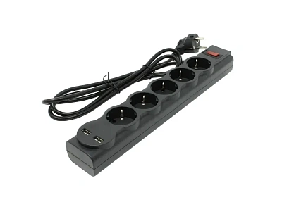 Сетевой фильтр Defender DFS 753 - 3,0 М, 2xUSB, 5 розеток (DFS 753)