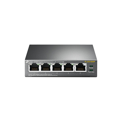 Коммутатор GbE PoE  5-портовый Tp-Link TL-SG1005P  (TL-SG1005P(UN))