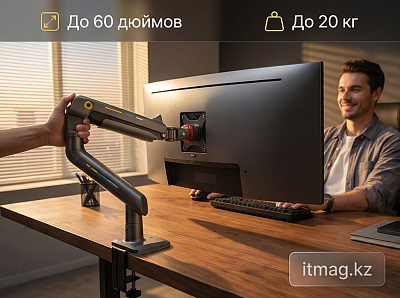 Крепление настольное NB F5 (black) с газлифтом 32"-60", 9-20кг, черное (F5 Black)