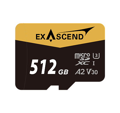 Карта памяти MicroSD Exascend Catalyst, 512Gb, SDXC I, UHS-I (V30), R175/W150 +SD adapter (EX512GUSDU1-AD)