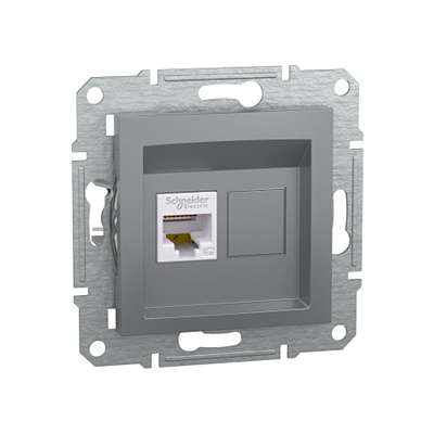 Розетка компьютерная SE EPH4300162 Asfora RJ45 кат.5e механизм сталь (EPH4300162)