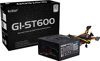 Блок питания PCCooler GI-ST600, 600W, Non Modular, 80+, Fan 120mm,  100,000 Hours GI-ST600 (GI-ST600)