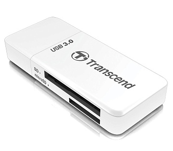 Картридер Transcend TS-RDF5W, USB3.0 SD/microSD белый (TS-RDF5W)