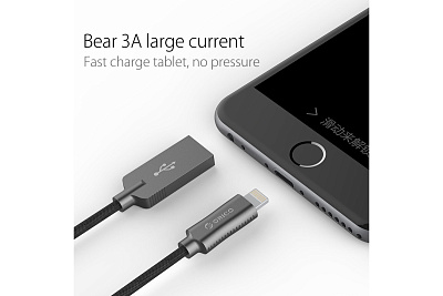 Кабель USB 2.0 - Lightning(m) 8-pin, 1m (ORICO-LTU-10-BK-BP)