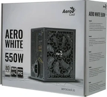 Блок питания ATX 550W AeroCool Aero White 550, Plus (AERO WHITE 550W)