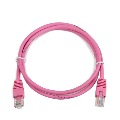 Патч-корд UTP Cablexpert PP12-2M/RO кат.5e, 2м, литой, многожильный (розовый) (PP12-2M/RO)