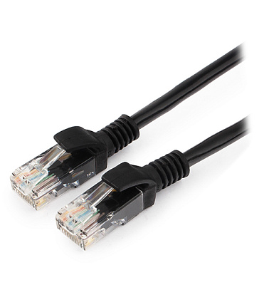 Патч-корд RJ-45 5е cat Cablexpert PP12-7.5M/BK, UTP, 7.5m, Black (PP12-7.5M/BK)