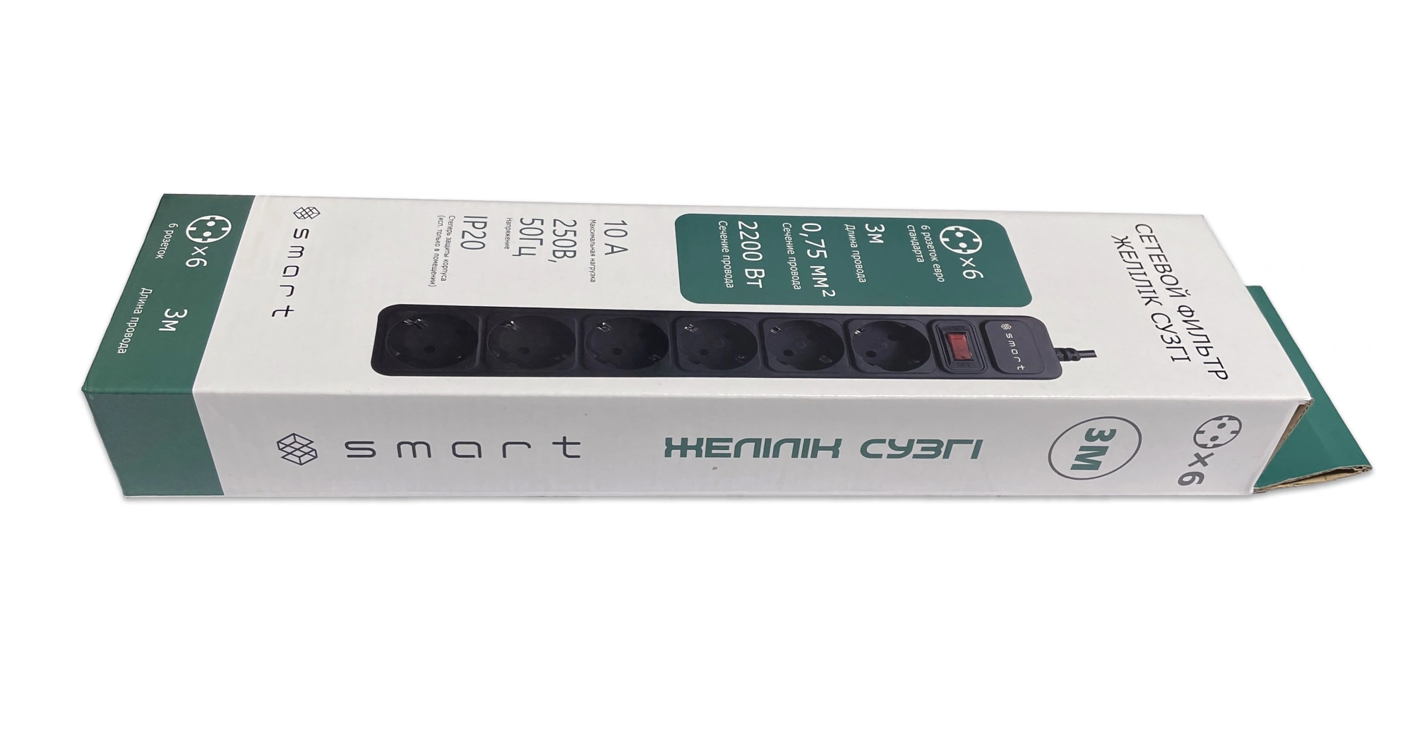 Сетевой фильтр SMART SM-06BU-3M  Сетевой фильтр SMART SM-06BU-3M