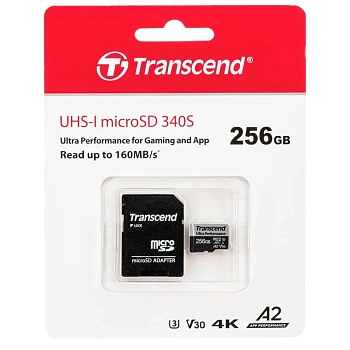 Карта памяти MicroSD 256GB Class 10 U3 Transcend TS256GUSD340S (TS256GUSD340S)