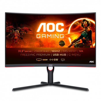 Монитор AOC CQ32G3SU - Black-Red, 31.5" (CQ32G3SU)