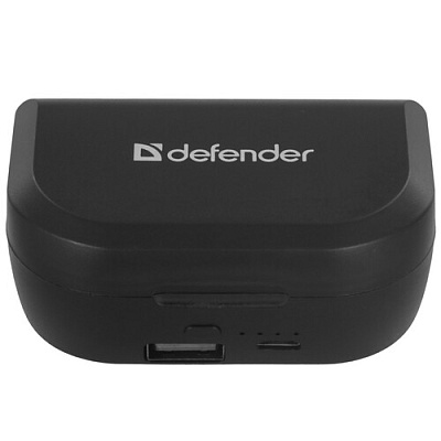 Наушники-вкладыши беспроводные Defender Twins 639 черный (63639)