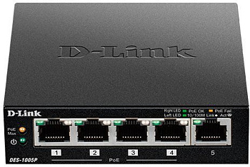 Коммутатор D-Link DES-1005P/B1A (DES-1005P/B1A) Коммутатор D-Link DES-1005P/B1A (DES-1005P/B1A)