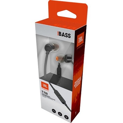 Наушники внутриканальные JBL T110 Black (JBLT110BLK)