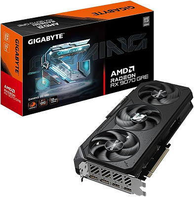 Видеокарта GPU AMD,12 GB, Gigabyte RX 9070 GRE Gaming OC, 2HDMI/2DP, GDDR6/192bit (GV-R907GREGAMING OC-12GD)