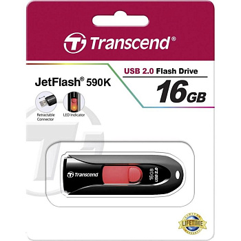 USB Флеш 16GB 2.0 Transcend TS16GJF590K черный (TS16GJF590K)
