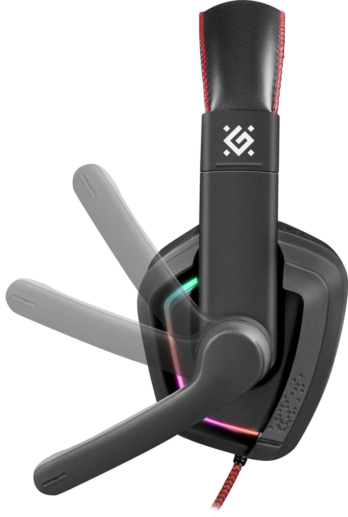 Игровая гарнитура Defender Quake LED черный, LED, провод 2 м (64515)