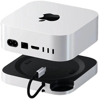 USB хаб Satechi Mac Mini M4 Stand & Hub with SSD Enclosure (ST-GNMMES)