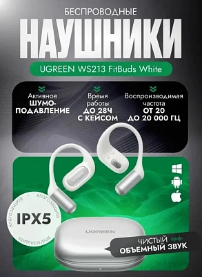 Беспроводные наушники Ugreen FitBuds WS213, Black (65655)