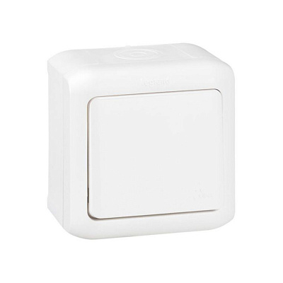 Выключатель без фиксации (кнопка) Legrand Forix 6A 250В IP44 накладной белый (782364)