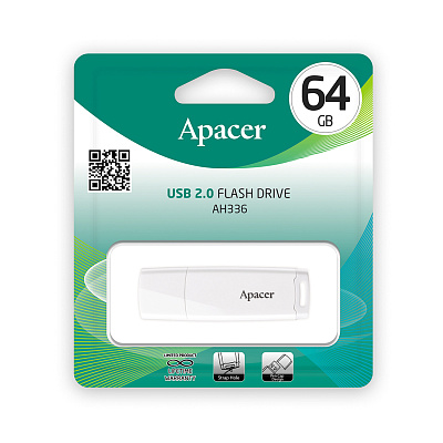 USB флеш-накопитель Apacer AH336 64GB Белый (AP64GAH336W-1)