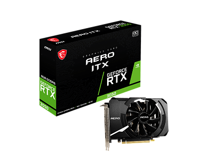 Видеокарта MSI RTX 3050 Aero ITX OC (RTX 3050 AERO ITX 8G OC LHR)