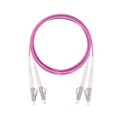 Патч-корд оптический дуплексный, LC-LC, Uniboot Pull-tab, OM4, LSZH, 5.0 м, розовый (LAN-2LC-2LC/OM4H-5.0)