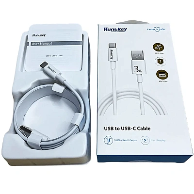 Кабель зарядки Huntkey HKCCC301204, USB-C to USB-C, 1.2M, 60W (HKCCC301204)
