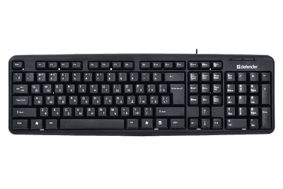 Клавиатура Defender Element HB-520 B (Черный), USB, ENG/RUS/KAZ,стандарт (45527)