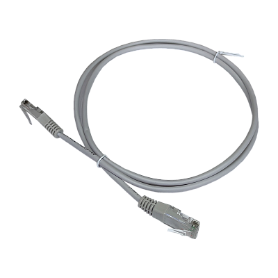 Патч-корд TWT UTP кат.5e, с заливными колпачками, 2.0 м, серый (TWT-45-45-2.0-GY)